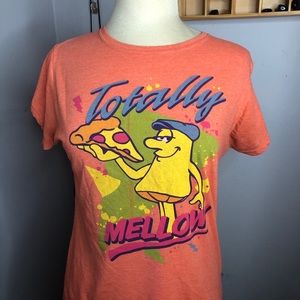Mellow Mushroom Totally Mellow T Shirt Size Small Orange Retro Shirt